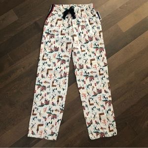 London Ice Skating Winter Flannel Pajama Pants